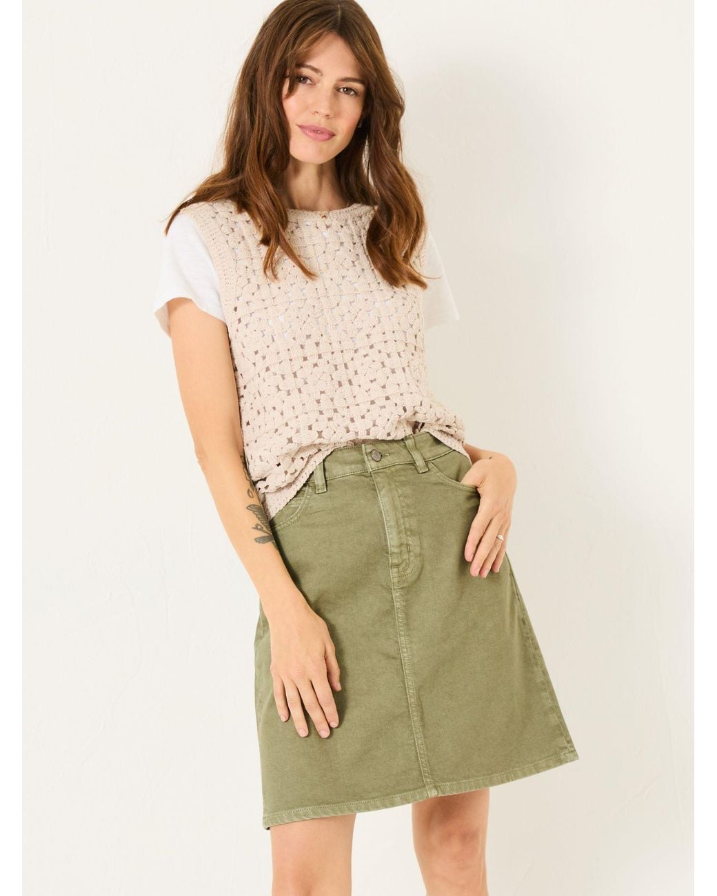 FatFace Green Hattie Skirt