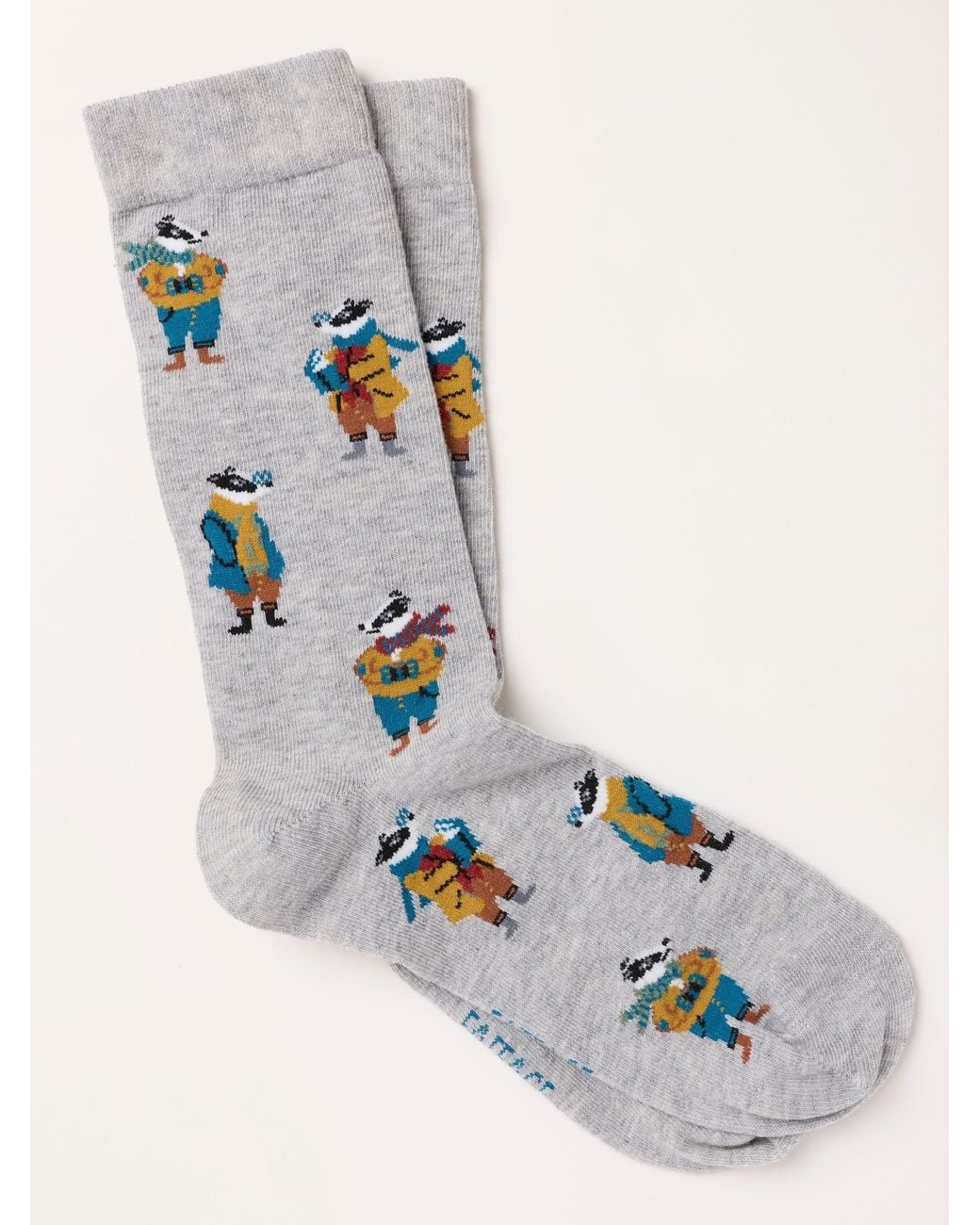 FatFace Gray Fatface Badger Socks for men
