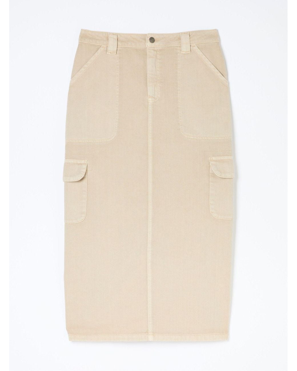 FatFace White Candace Cargo Midi Skirt