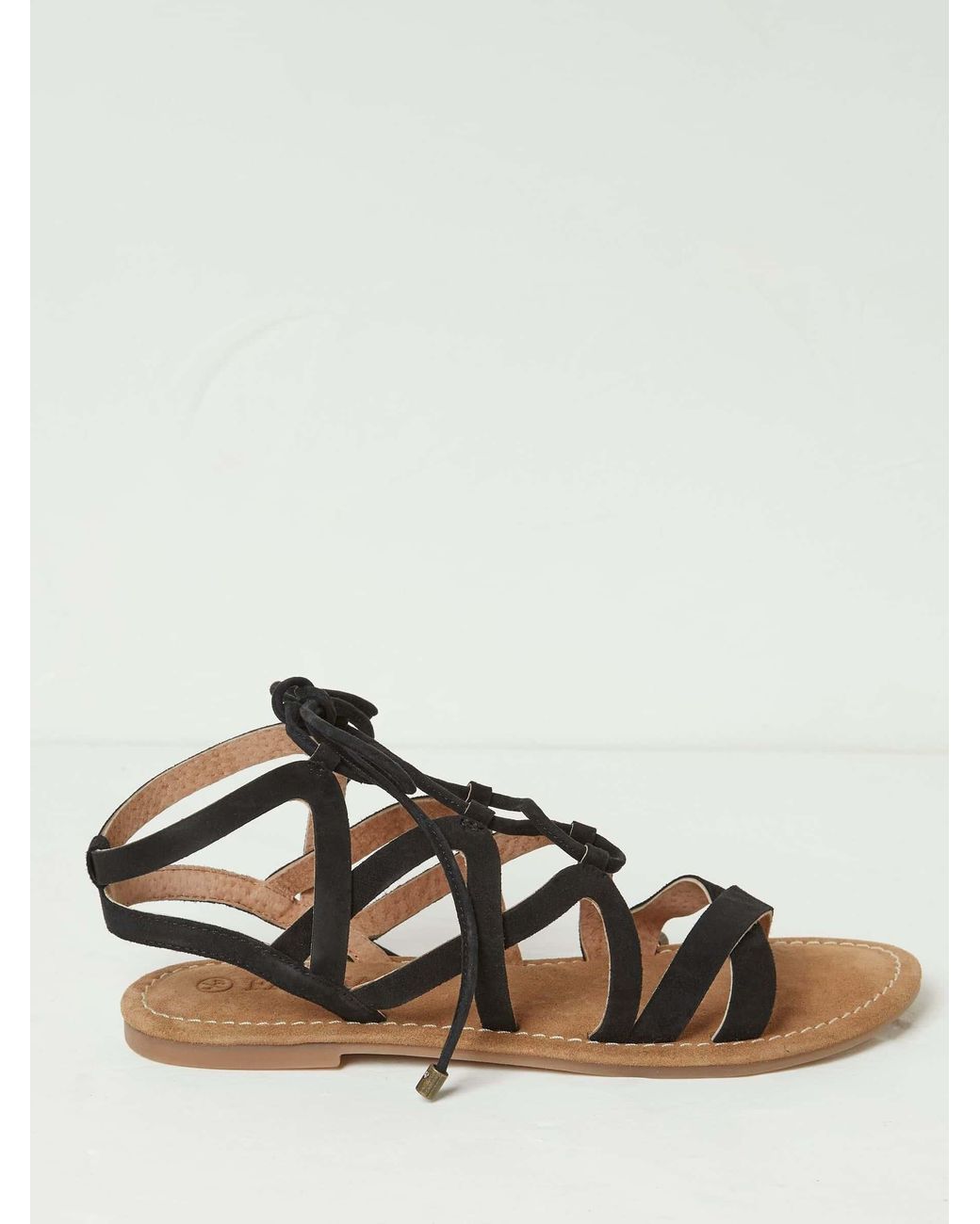 FatFace Black Renna Ghillie Lace Up Sandals