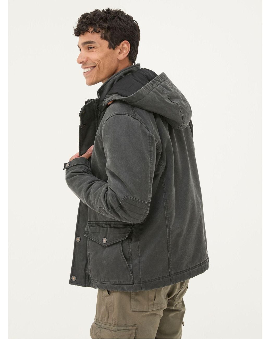 FatFace Gray Hadley Hooded Jacket for men