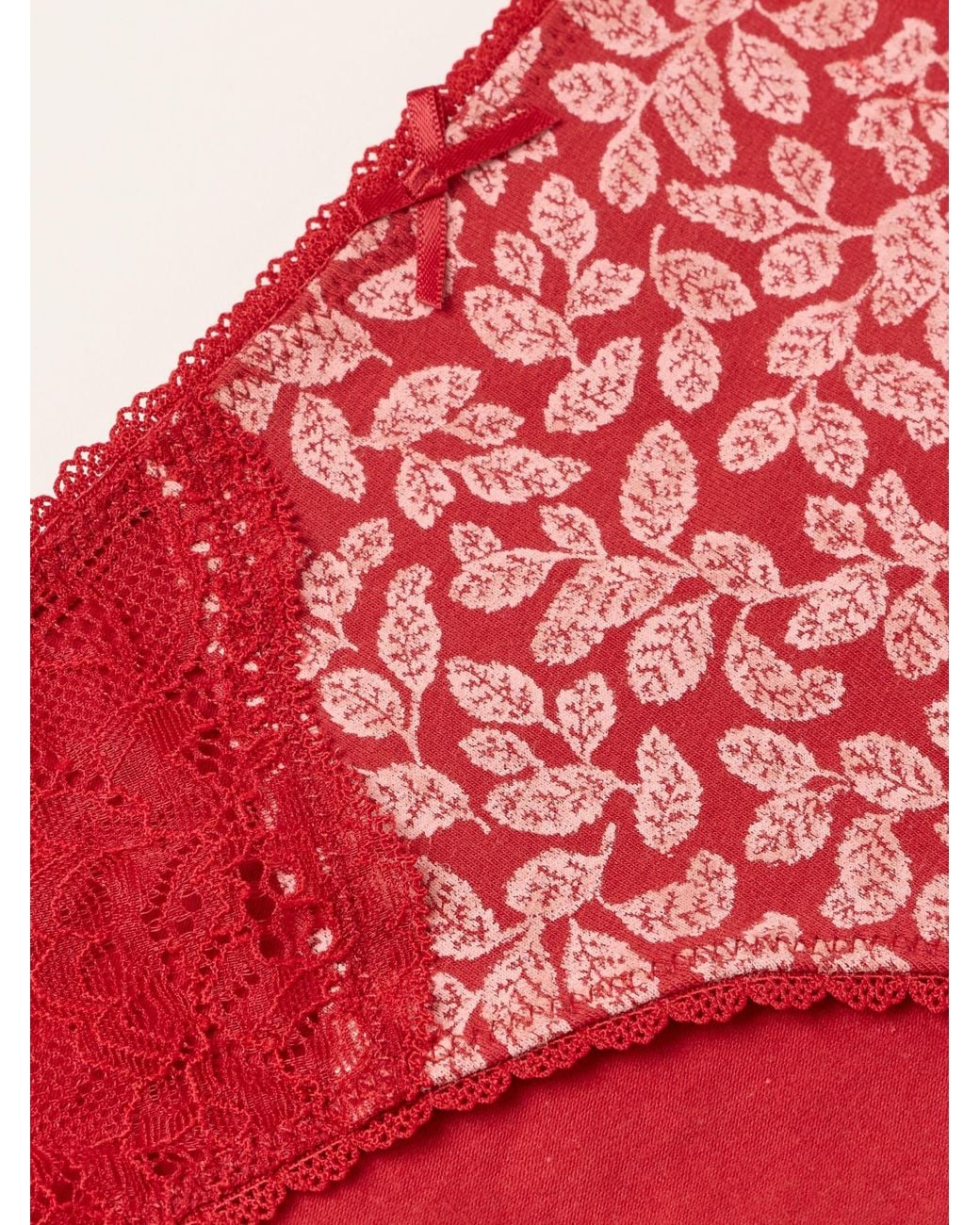 FatFace Red Autumn Leaves Classic Knickers