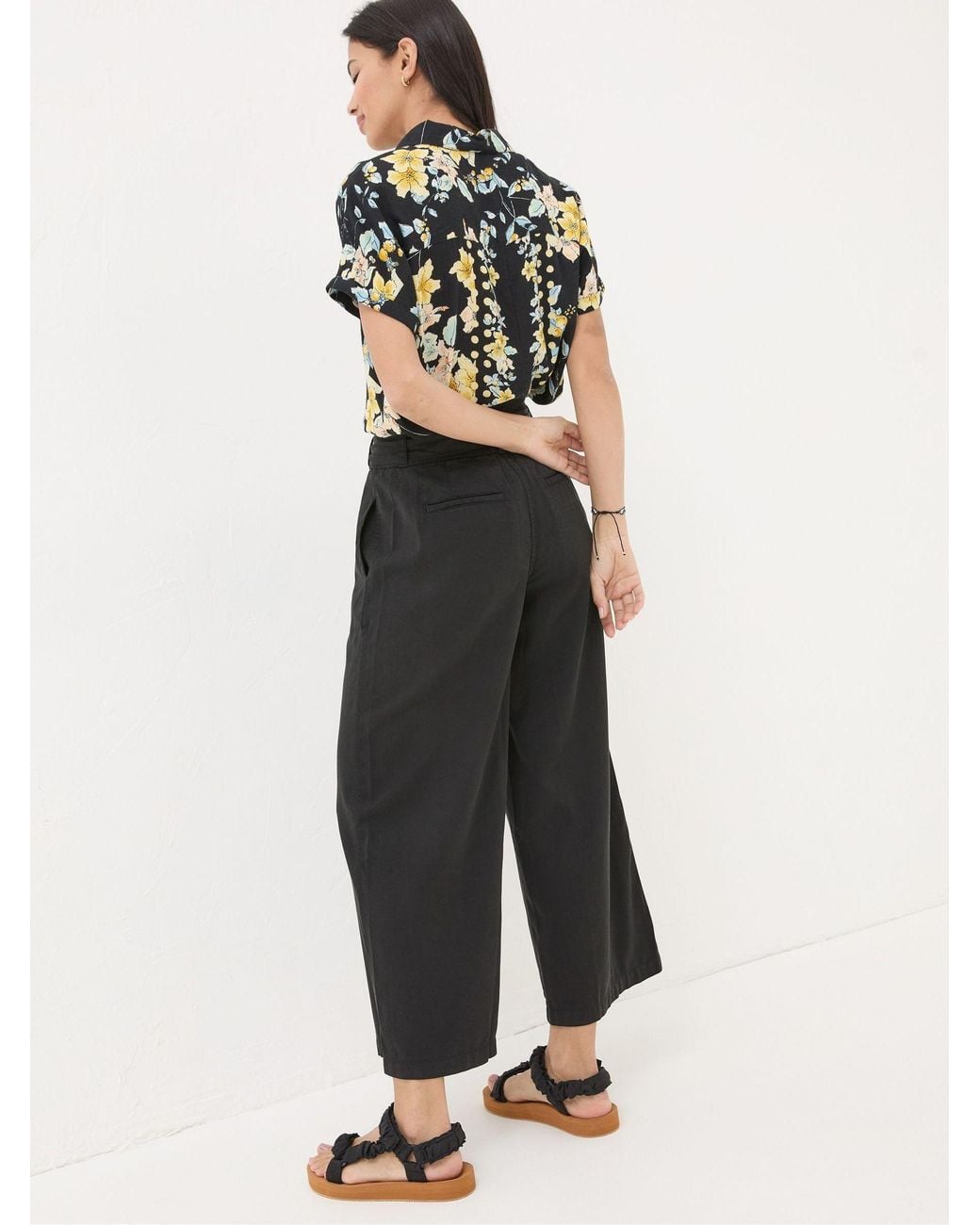 FatFace White Mina Cropped Trousers