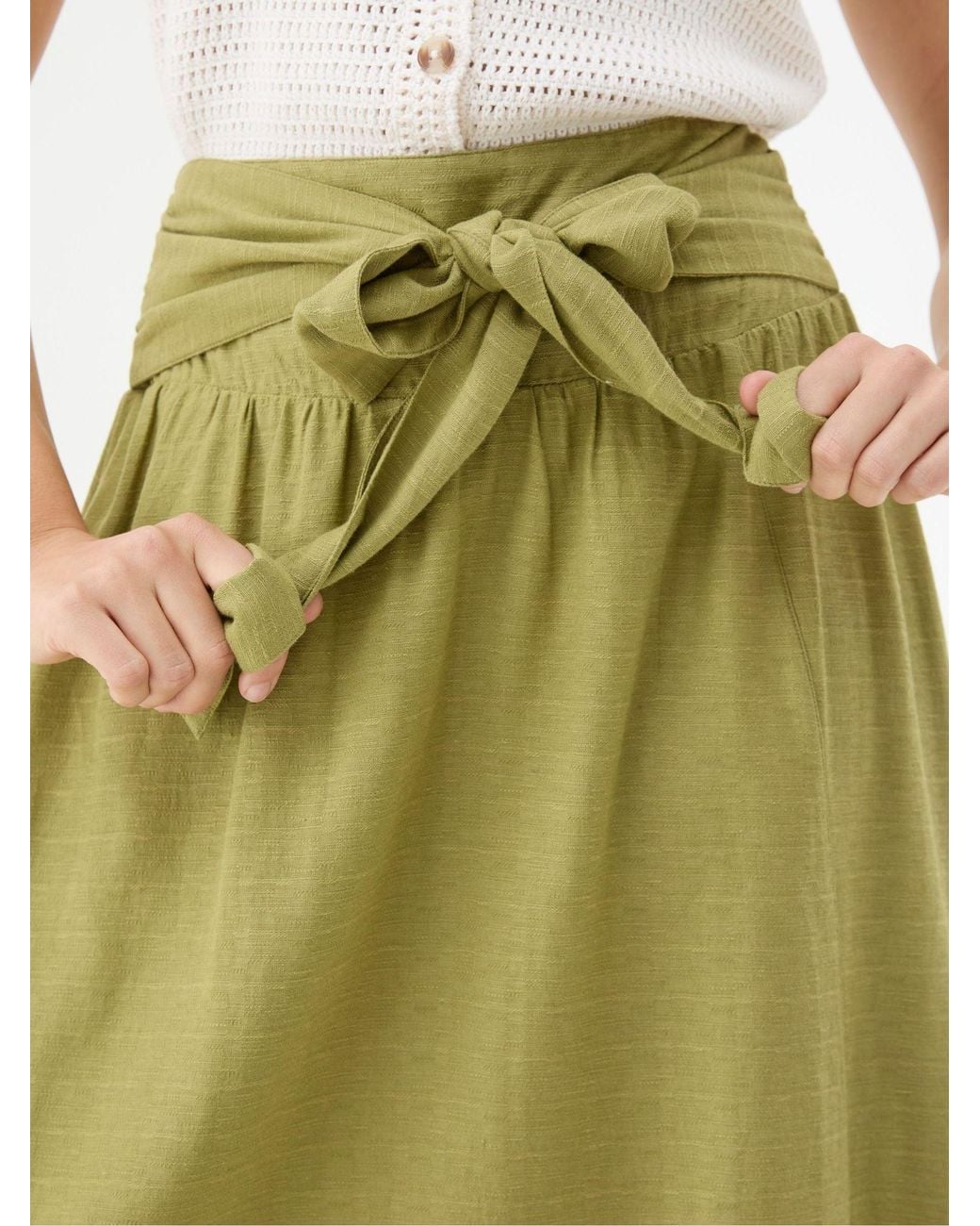 FatFace Green Sascha Midi Skirt