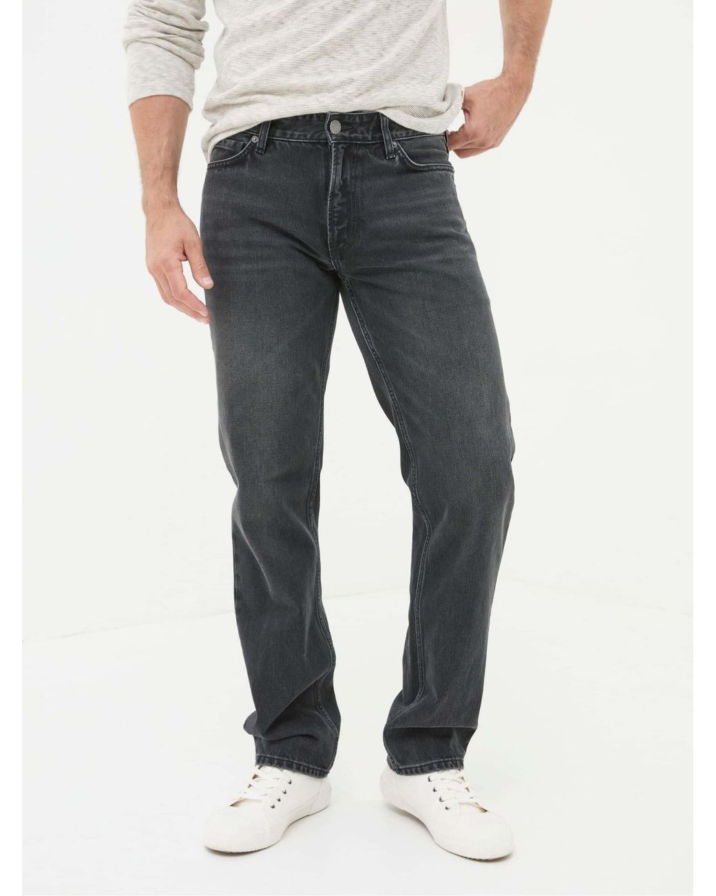 FatFace Black Straight Fit Jeans for men