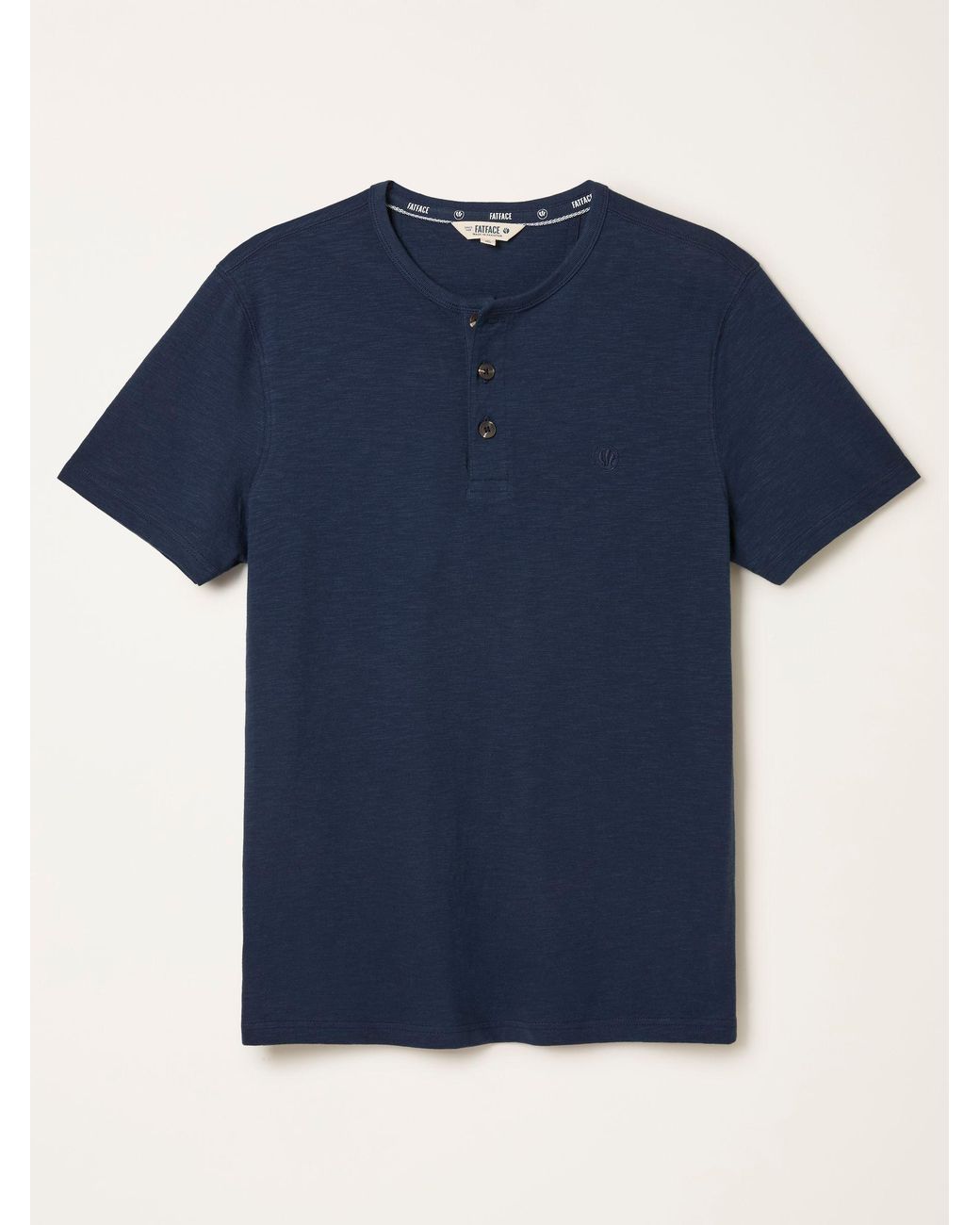FatFace Blue Woodside Henley T-Shirt for men