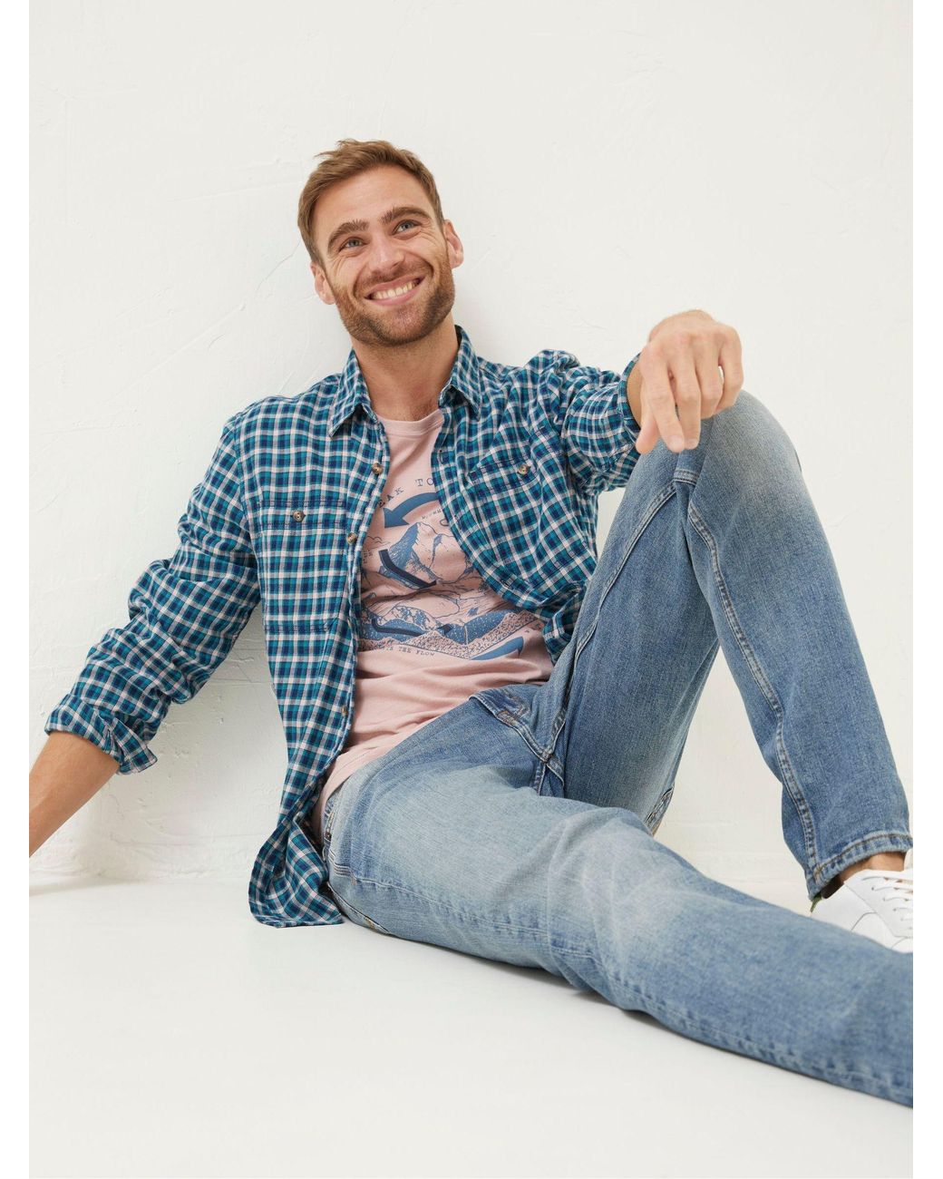 FatFace Blue Wently Check Shirt for men