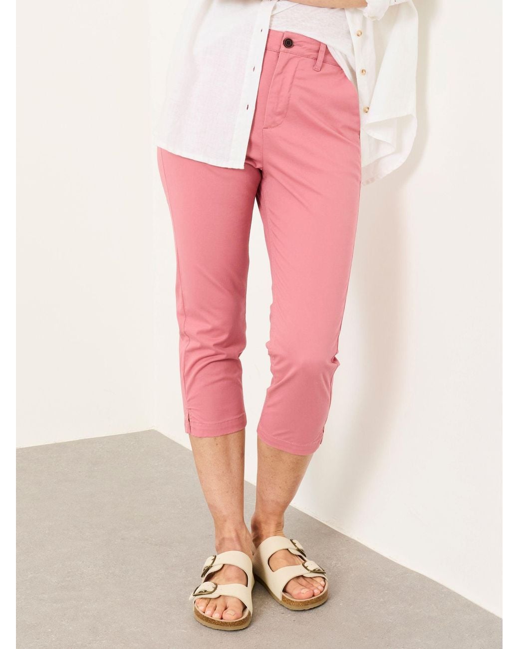 FatFace Pink Farnham Crop Chino