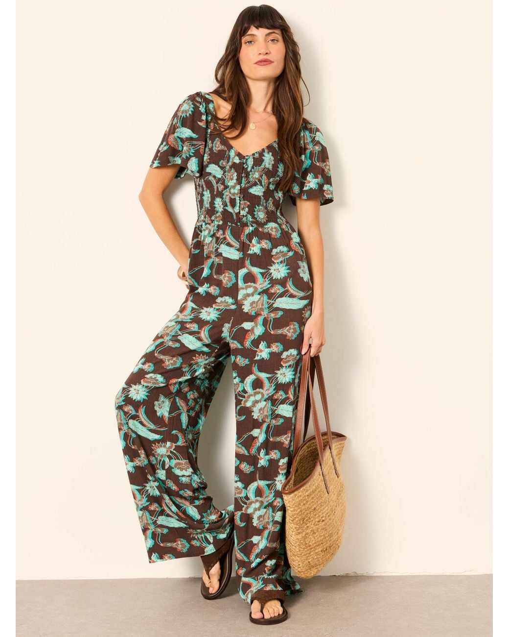 FatFace Natural Gabby Jumpsuit