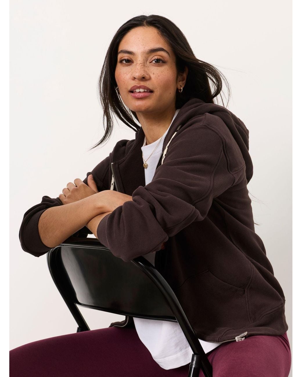 FatFace Black Fern Zip Through Hoodie