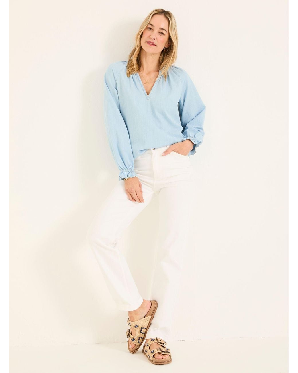 FatFace Blue Elise Wide Leg Jeans