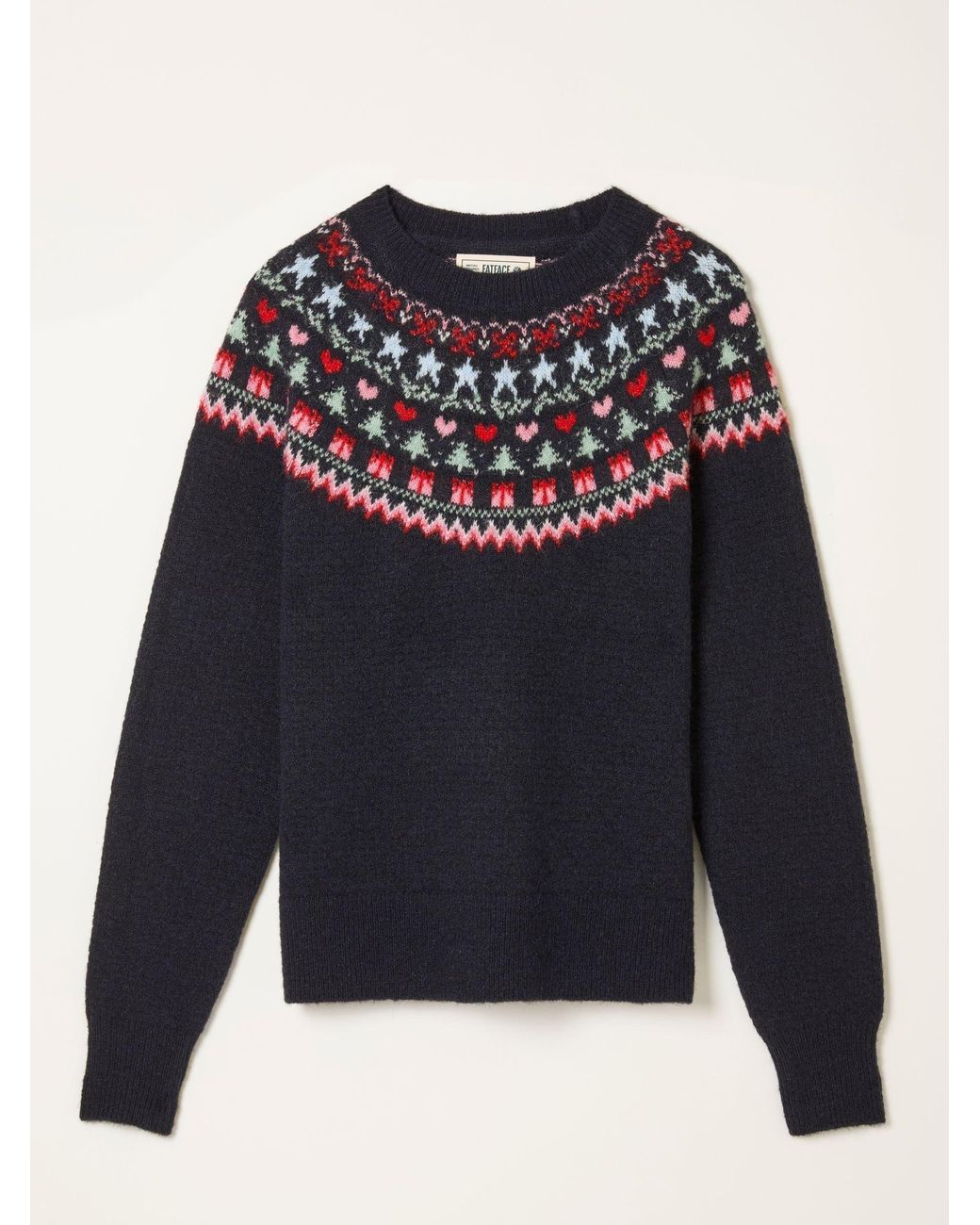 FatFace Blue Noelle Fairisle Knitted Crew Neck Jumper