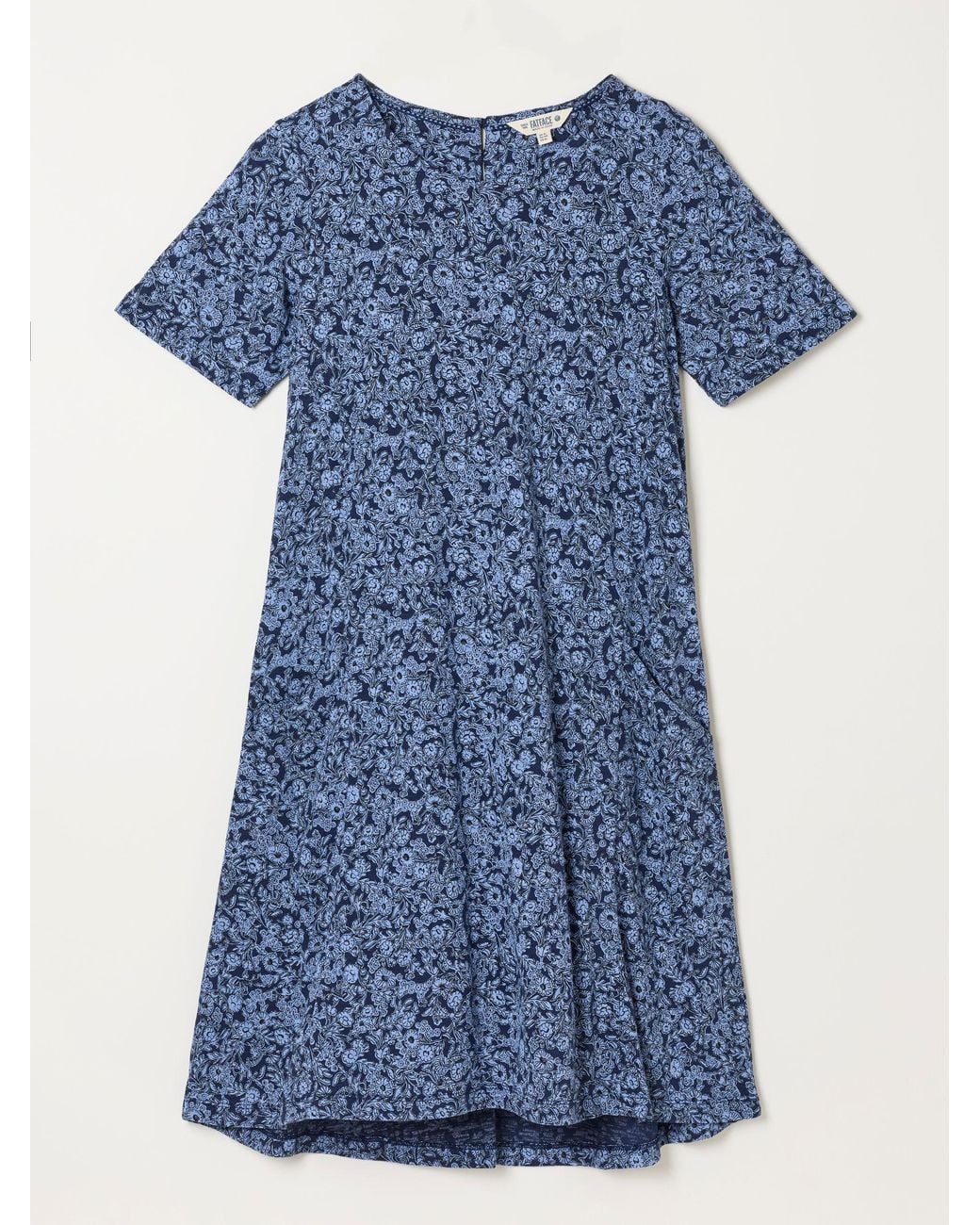 FatFace Blue Simone Petite Floral Jersey Dress