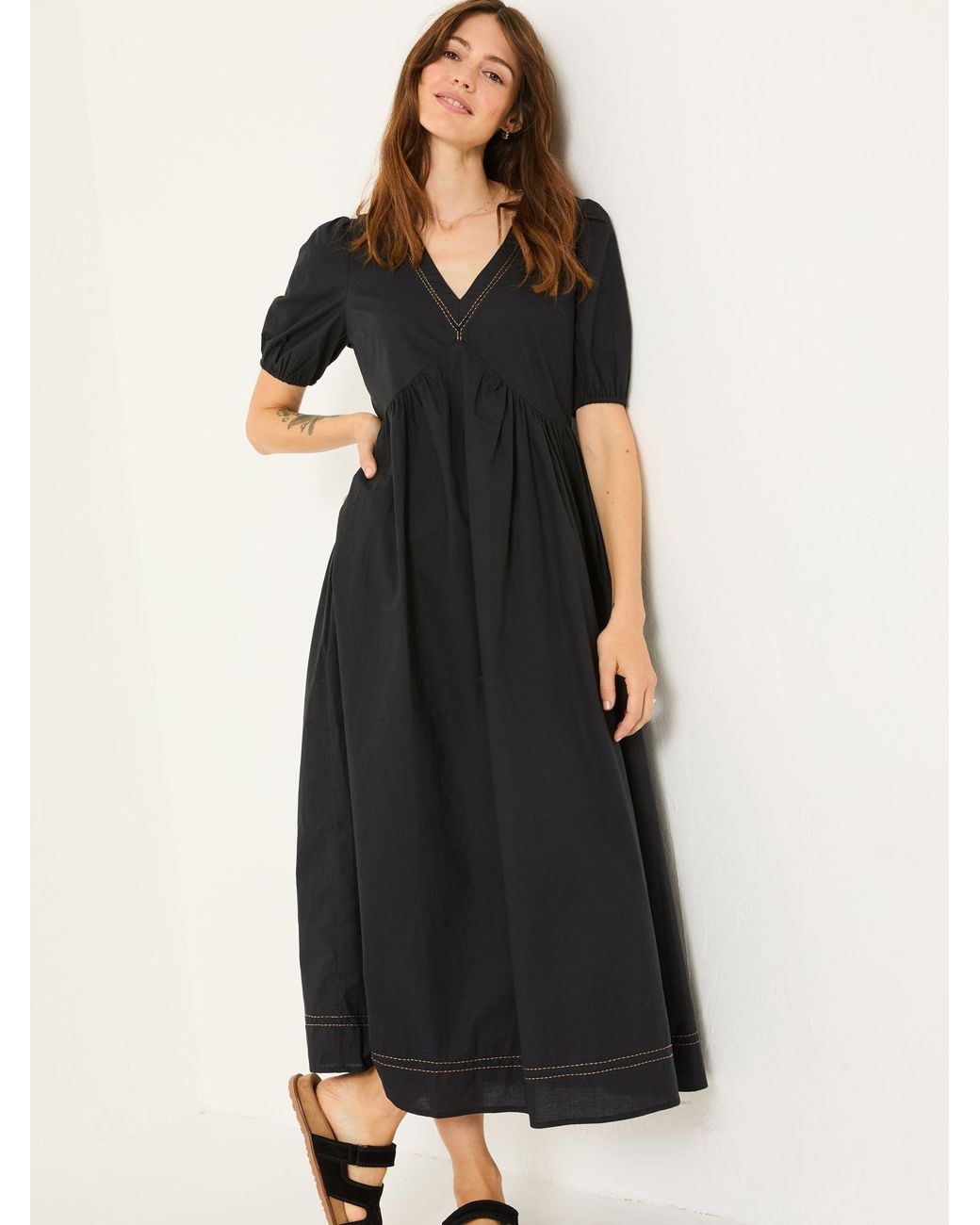 FatFace White Remi Midi Dress