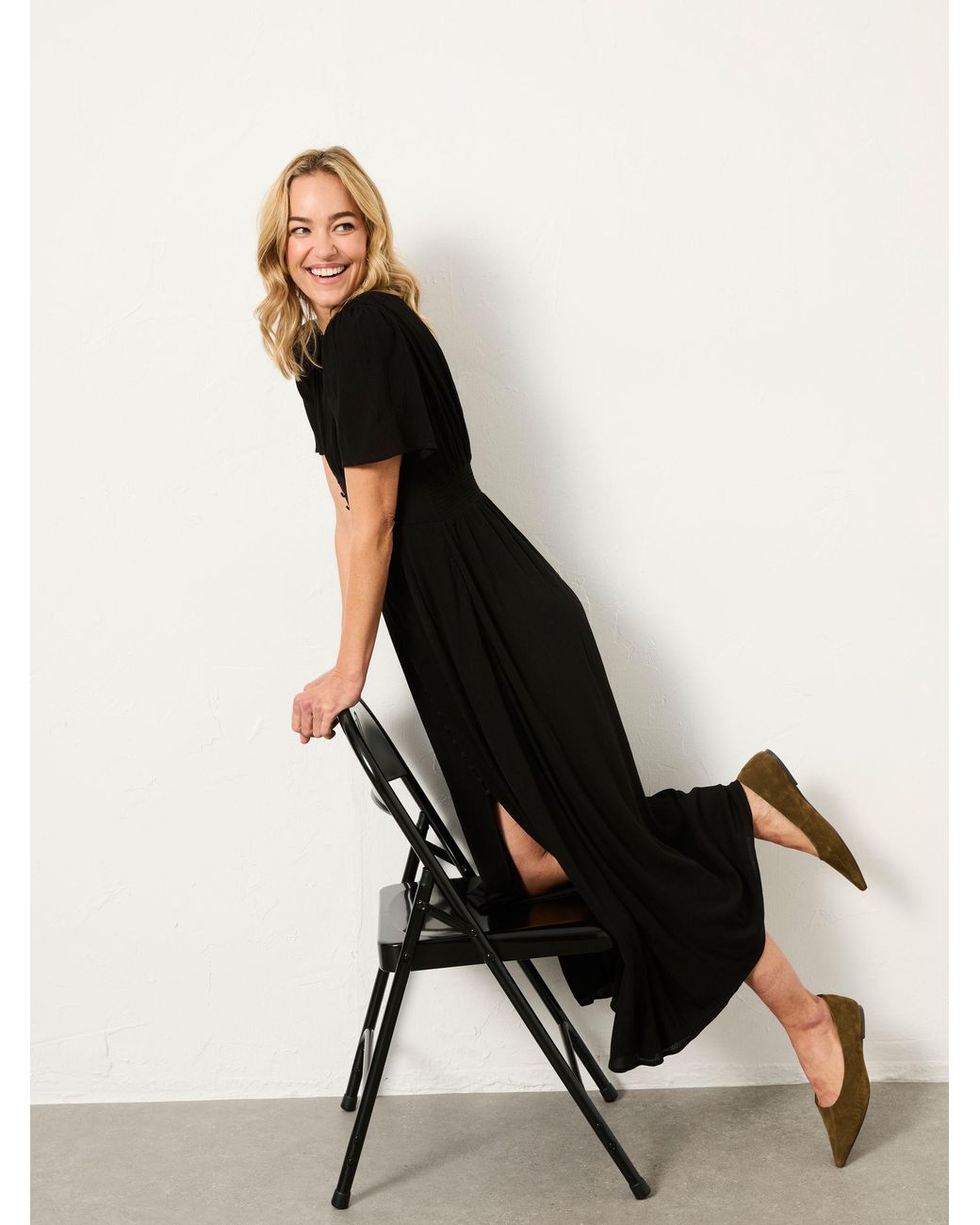 FatFace Black Fatface Livvy Regular Midi Dress