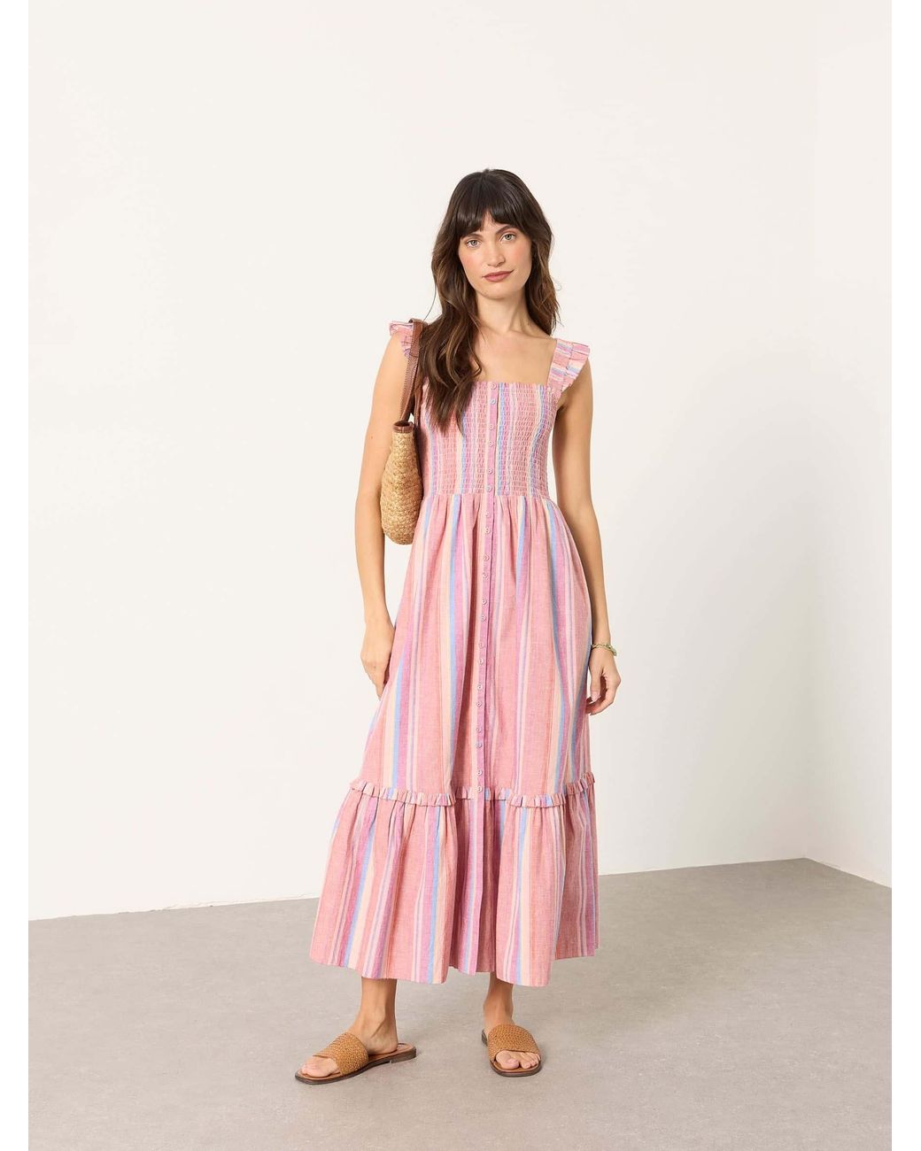 FatFace Pink Eva Petite Midi Dress