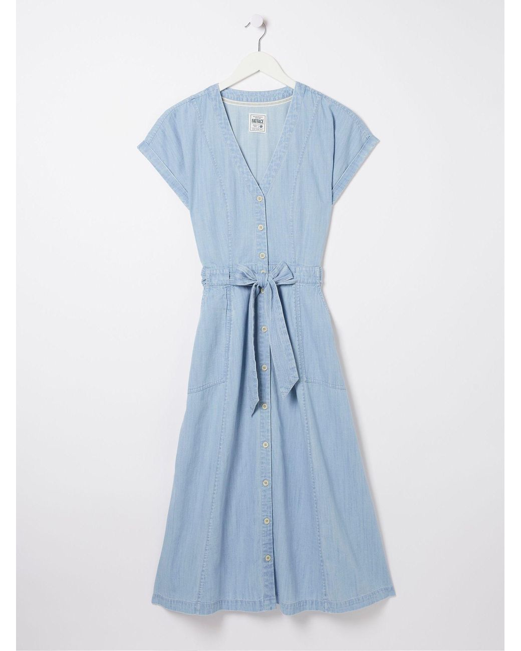 FatFace Blue Odette Denim Midi Dress