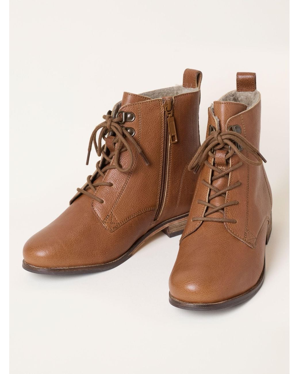 FatFace Brown Camber Leather Ankle Boots