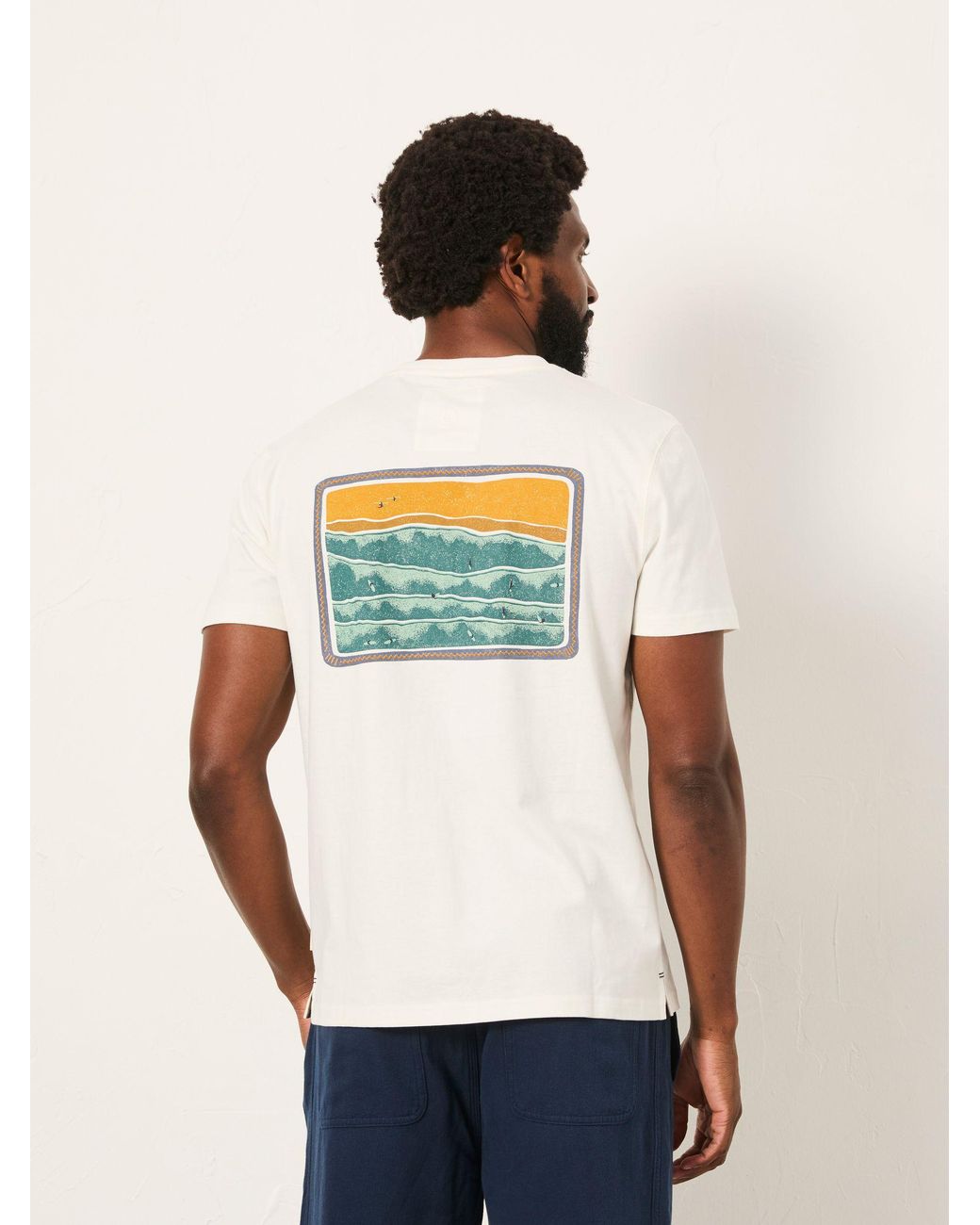 FatFace White Surf Scene Graphic Tshirt for men