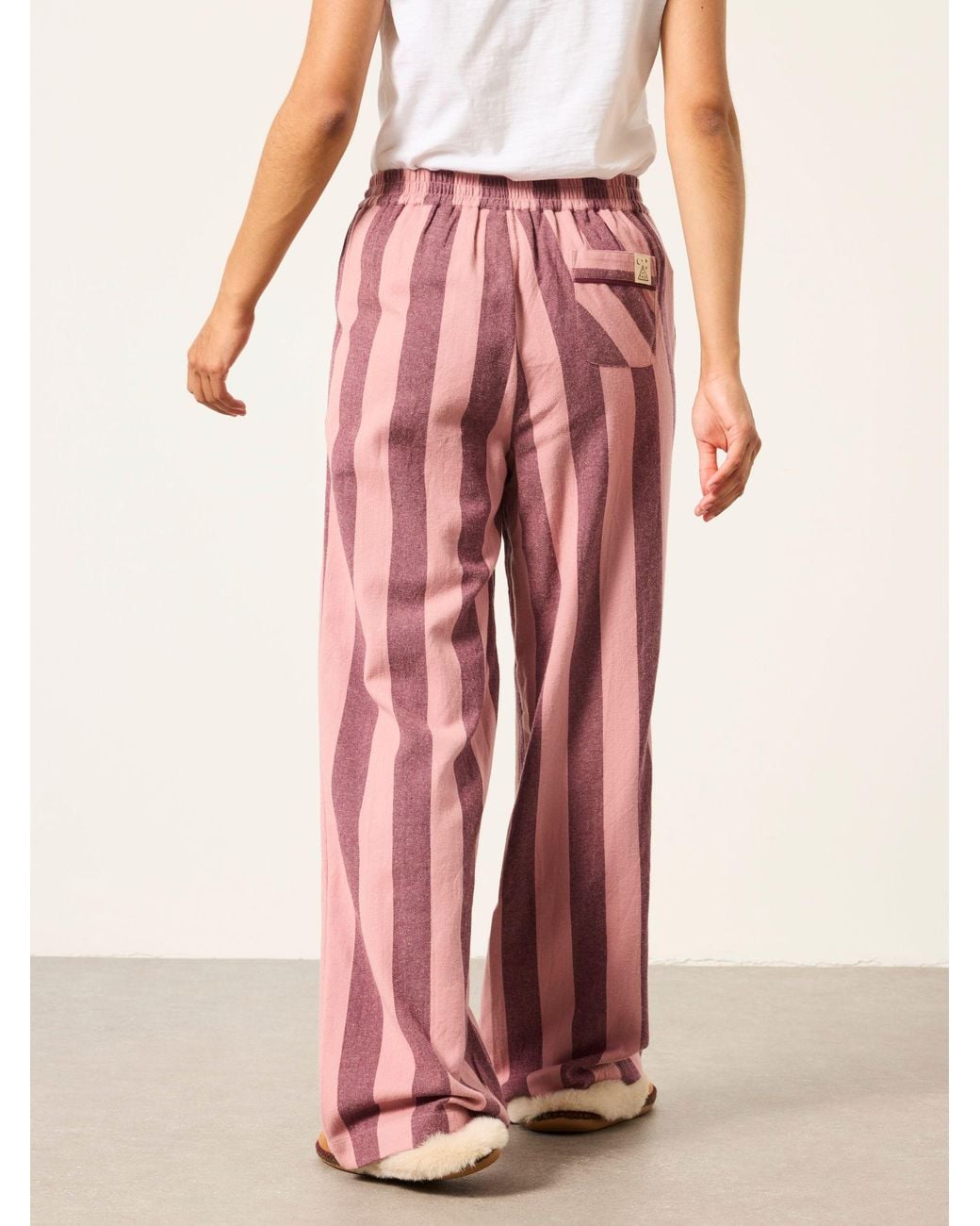 FatFace Pink Lola Stripe Wide Leg Pyjama Bottoms