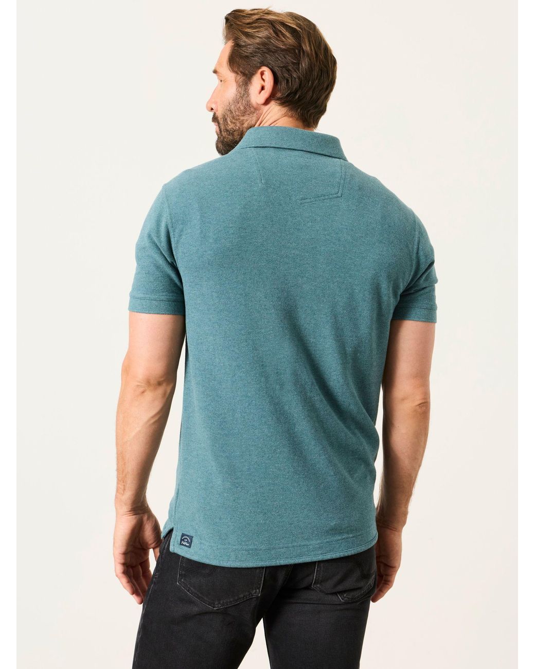 FatFace Green Fatface Short Sleeve Pique Polo Shirt for men