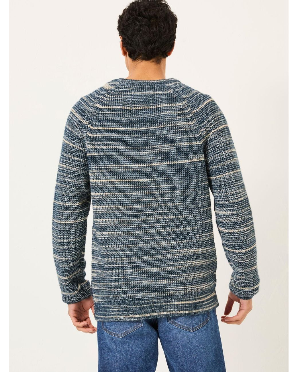 FatFace Blue Ombre Knitted Crew Neck Jumper for men