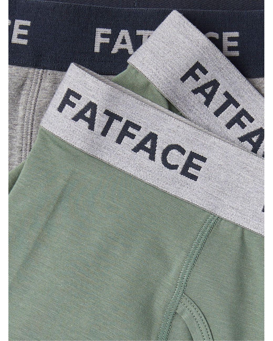 FatFace Green Plain Boxers 2 Pack for men