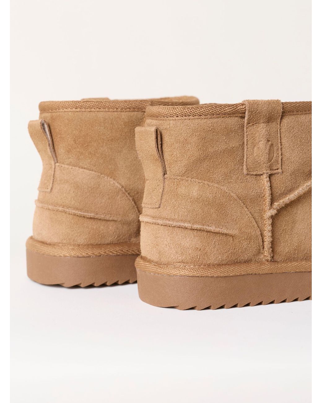 FatFace Natural Fatface Maeve Tan Suede Mini Boot Slipper