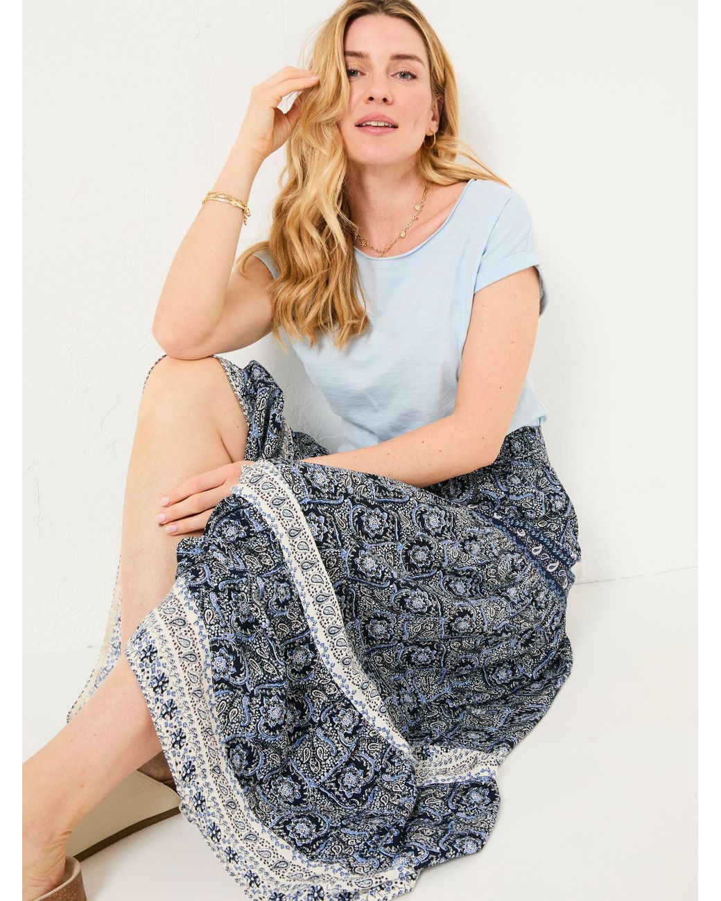 FatFace Blue Jayla Maxi Skirt