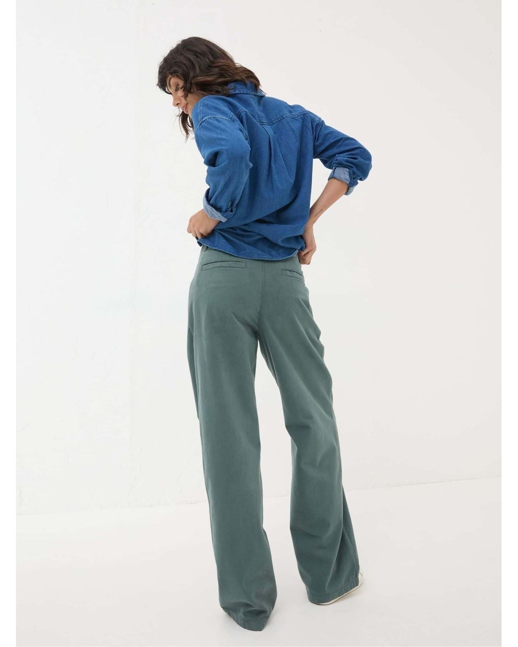 FatFace Blue Saffron Wide Leg Trousers