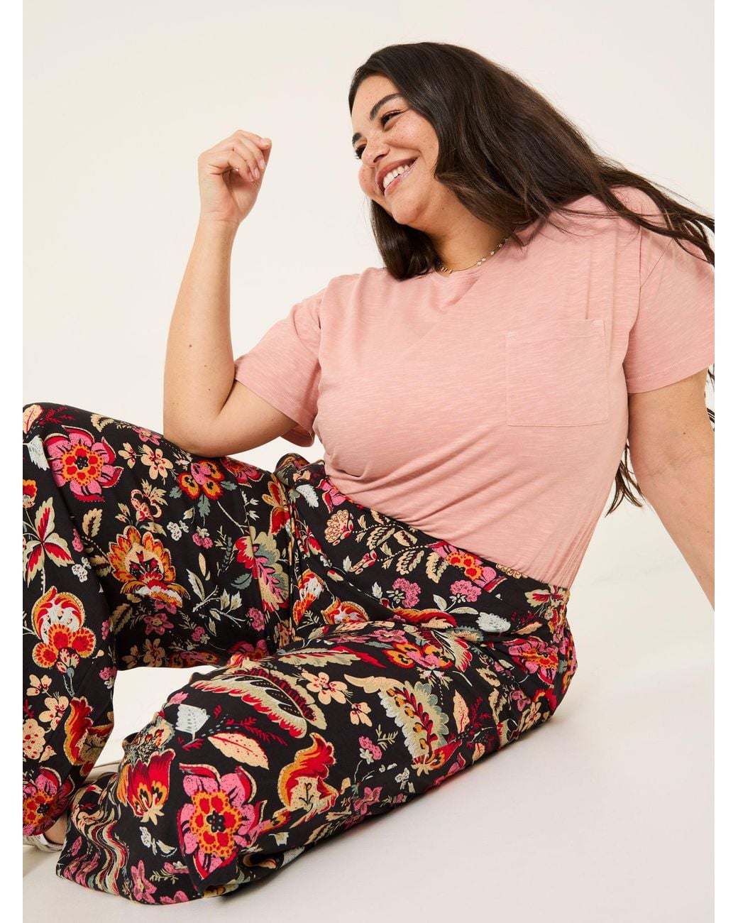 FatFace White Isla Wide Leg Trousers