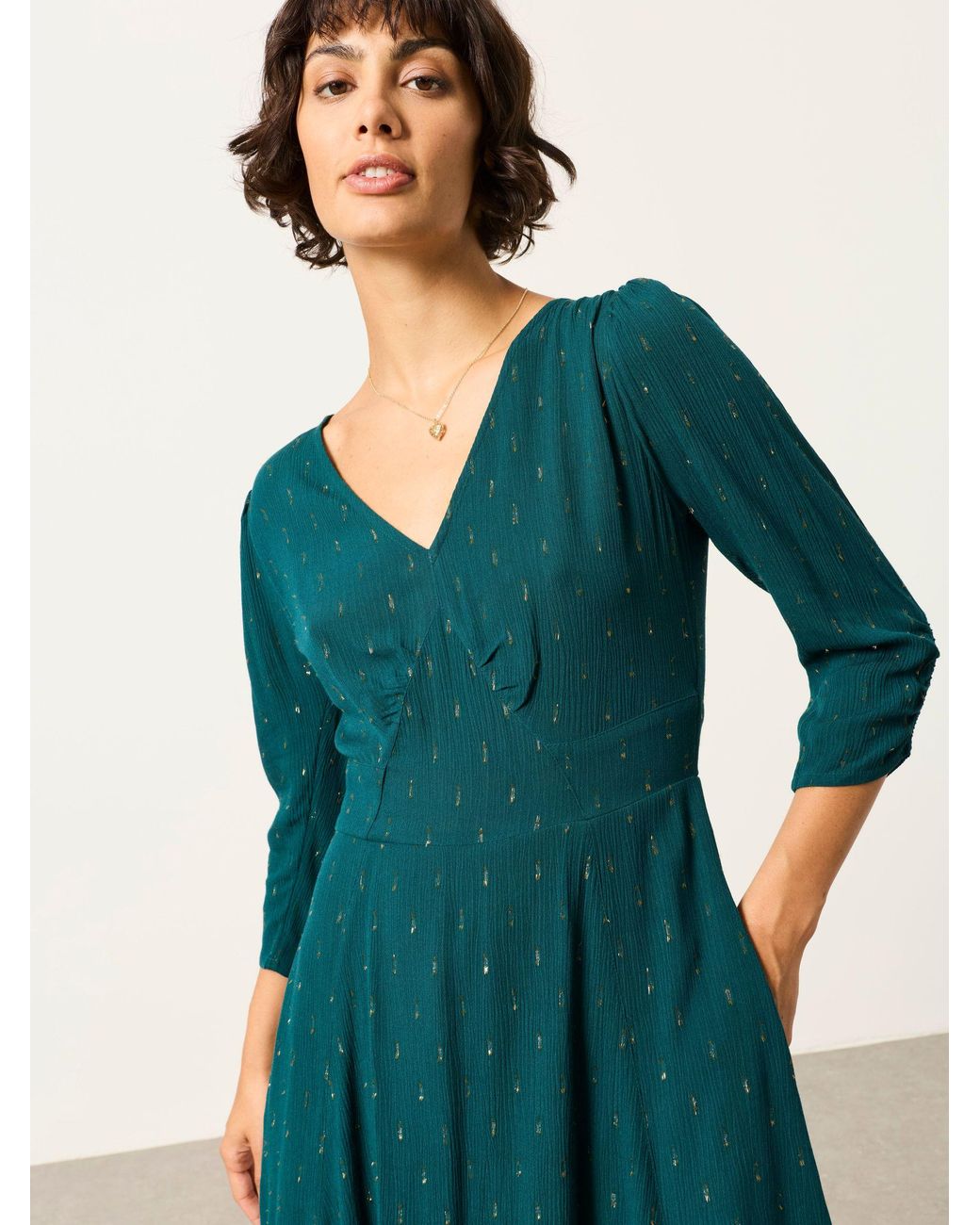 FatFace Blue Anya Spot Dress