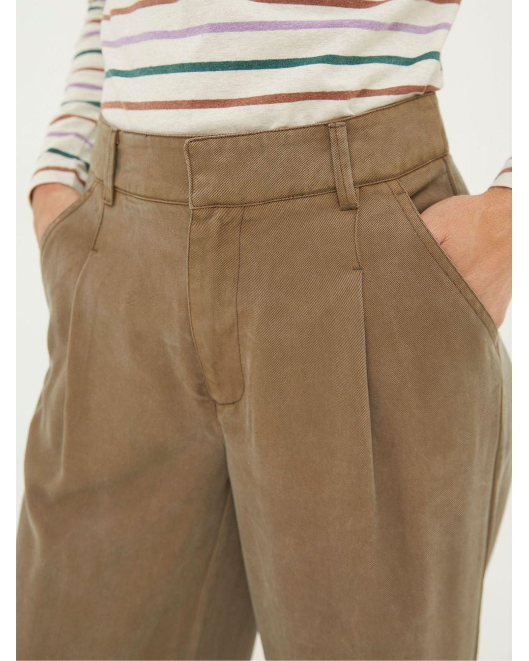 FatFace Gray Blake Wide Leg Drape Trousers