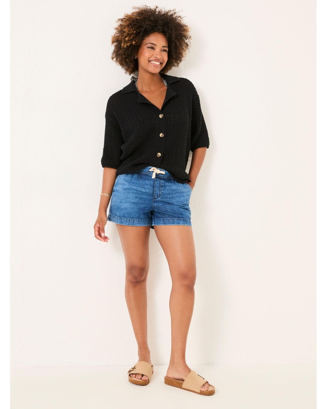 FatFace Blue 100% Cotton Beachwear Knitted Shirt