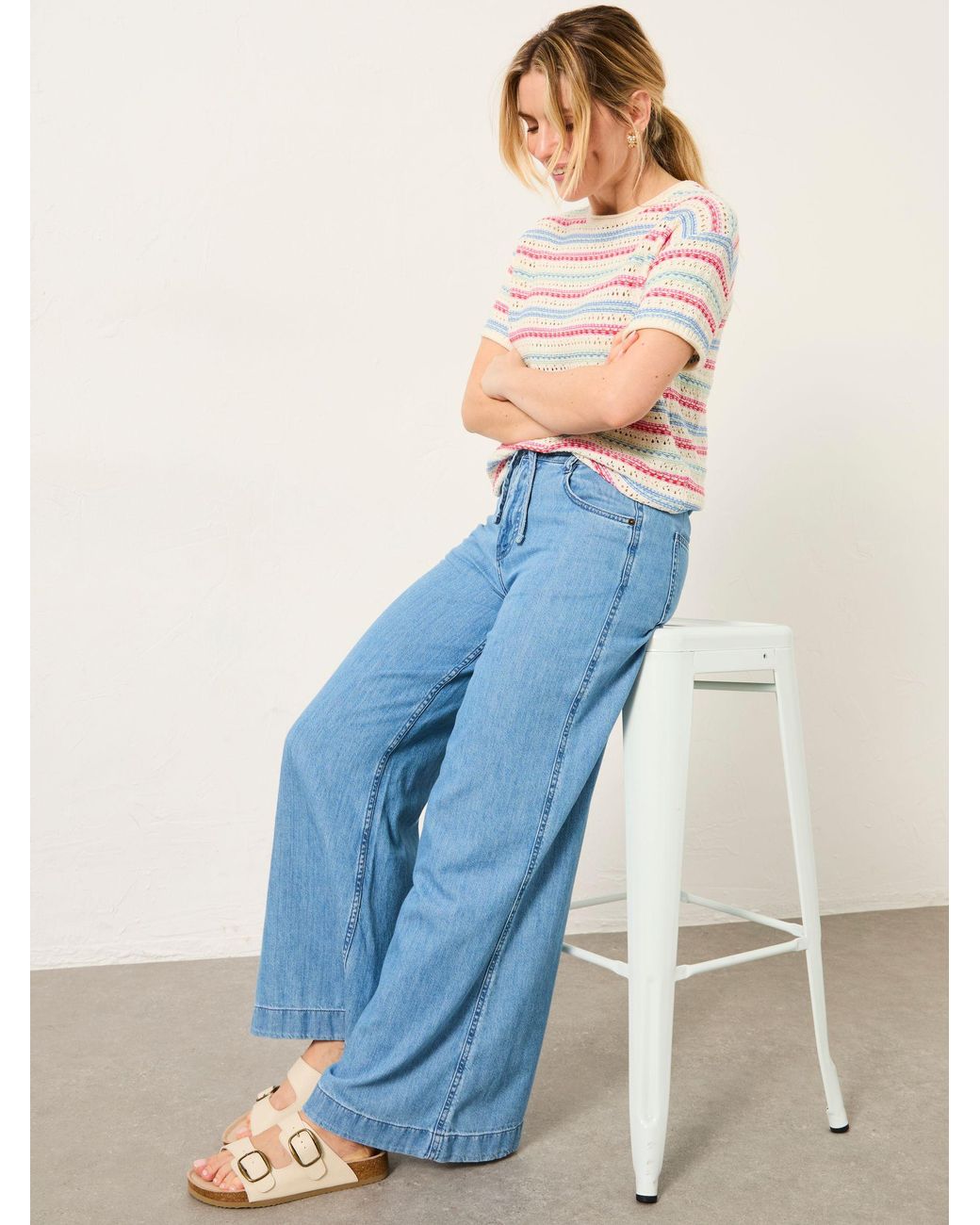 FatFace Blue Amberley Wide Leg Jeans