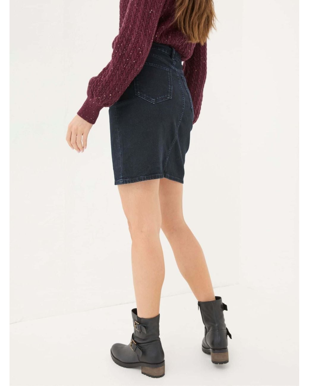 FatFace Blue Hattie Denim Skirt
