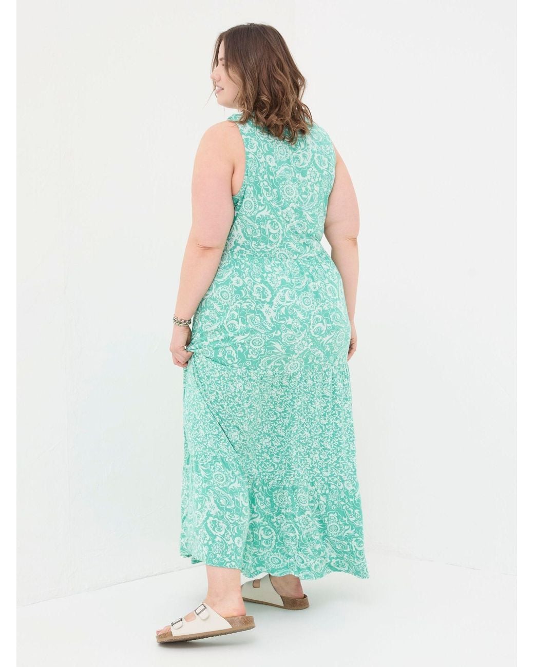 FatFace Green Maya Paisley Jersey Maxi Dress