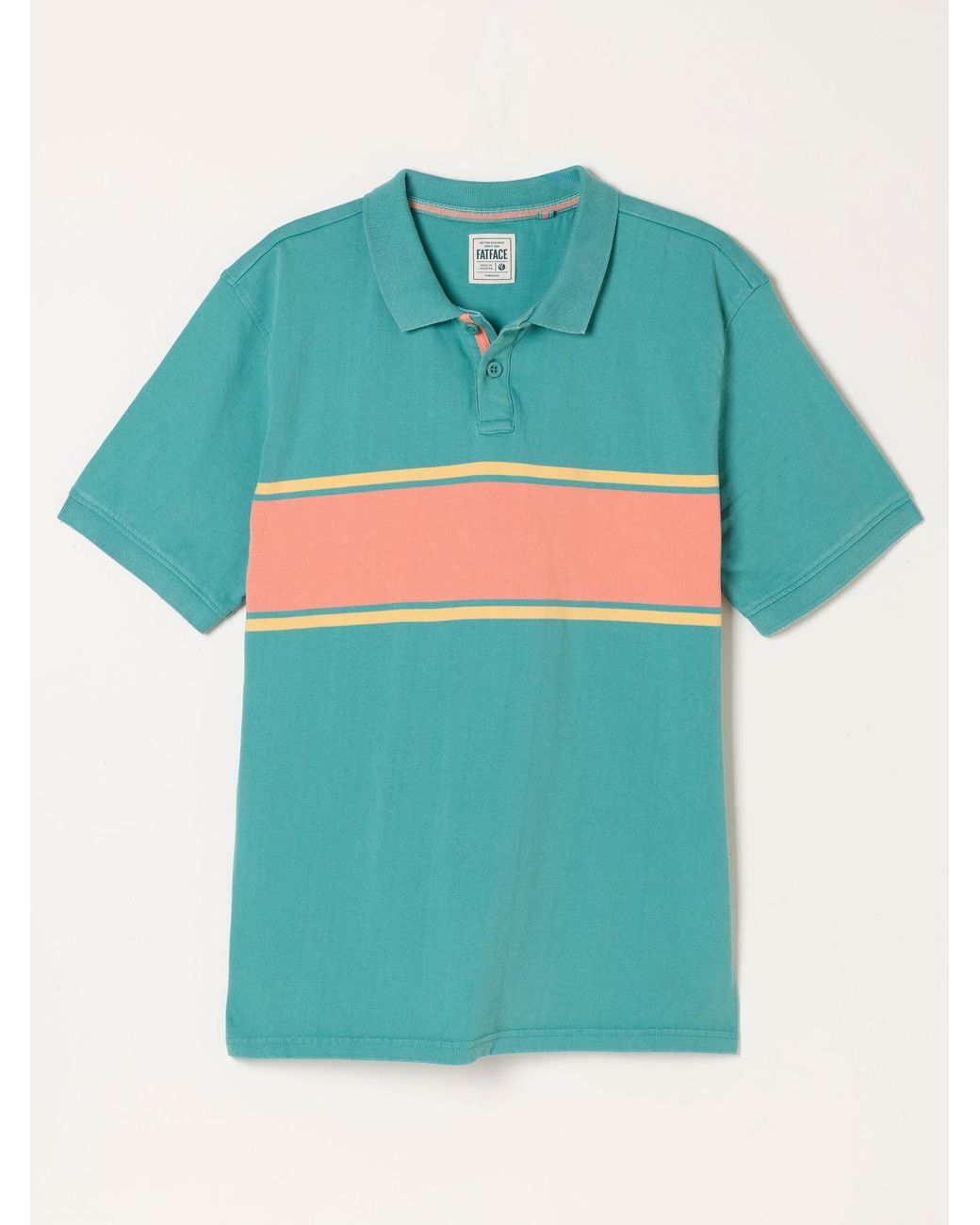 FatFace Blue Ashton Chest Stripe Polo Shirt for men