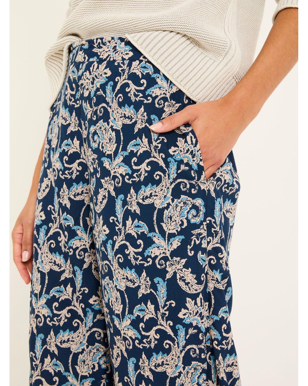 FatFace Blue Isla Wide Leg Trousers