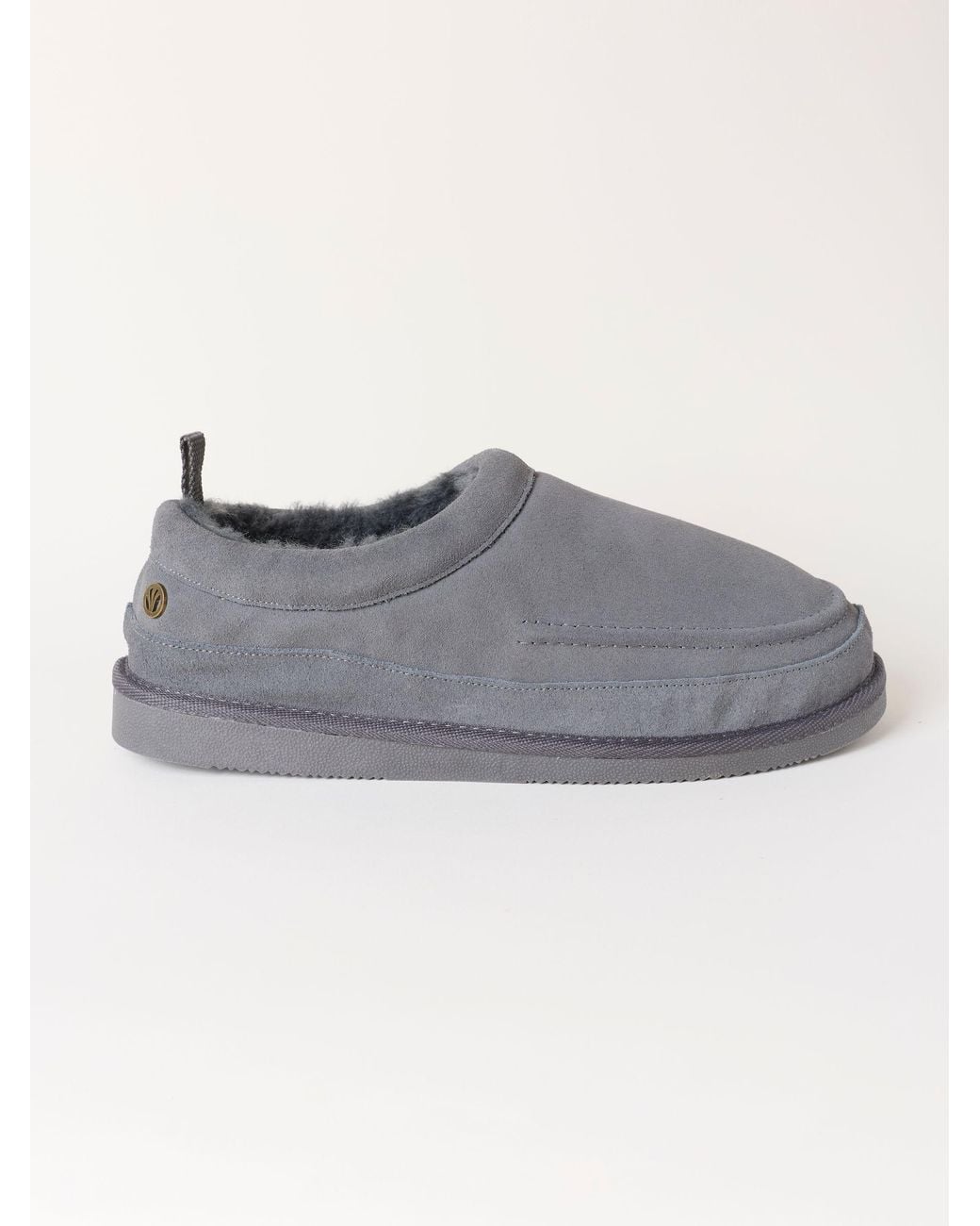 FatFace Gray Fatface Lewis Suede Mule Slipper for men
