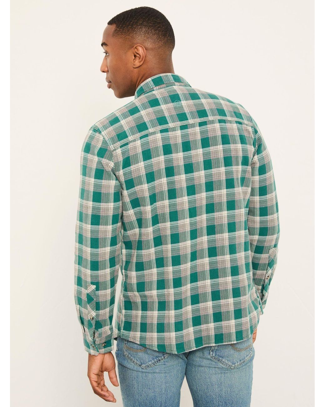 FatFace Green Penley Long Sleeve Check Shirt for men
