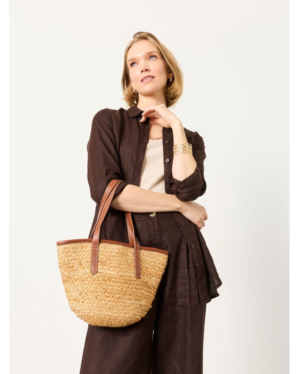 FatFace Natural Raffia Shopper Bag