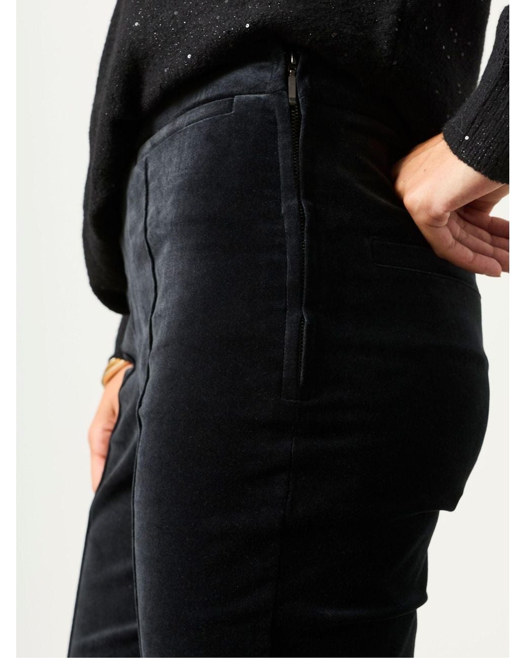 FatFace Black Katy Petite Kick Flare Trousers
