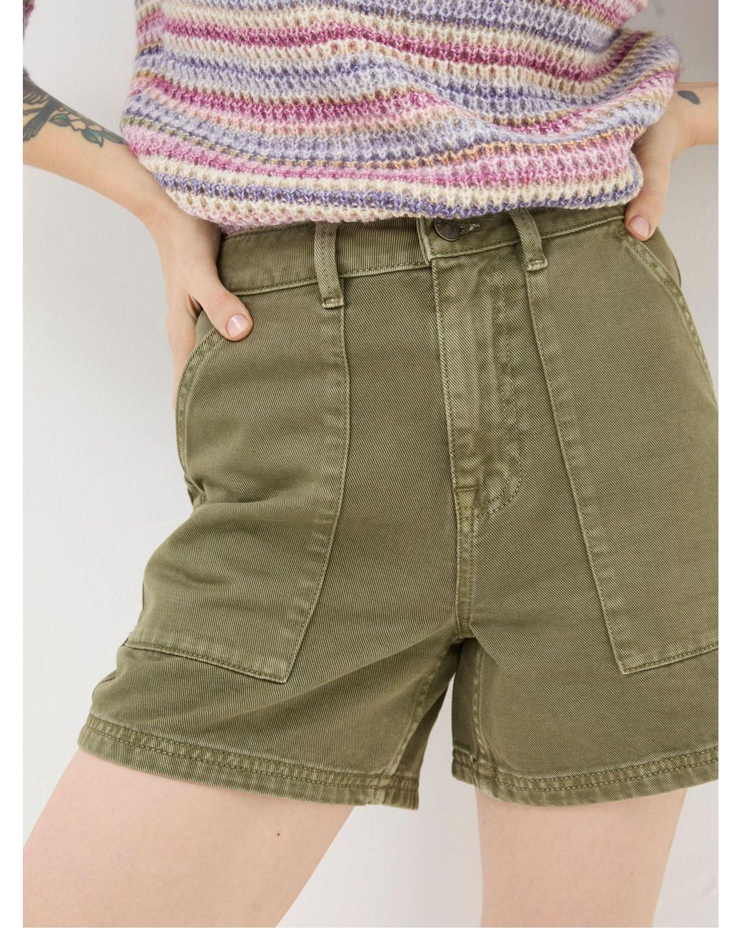 FatFace Green Cali Denim Carpenter Shorts