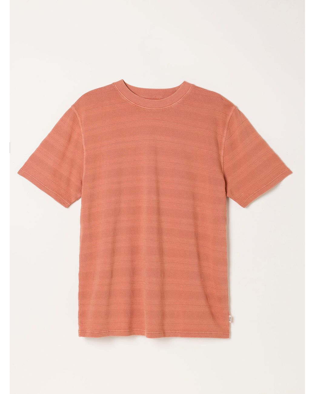 FatFace Pink Bexley Relaxed Fit Textured Stripe Tshirt for men