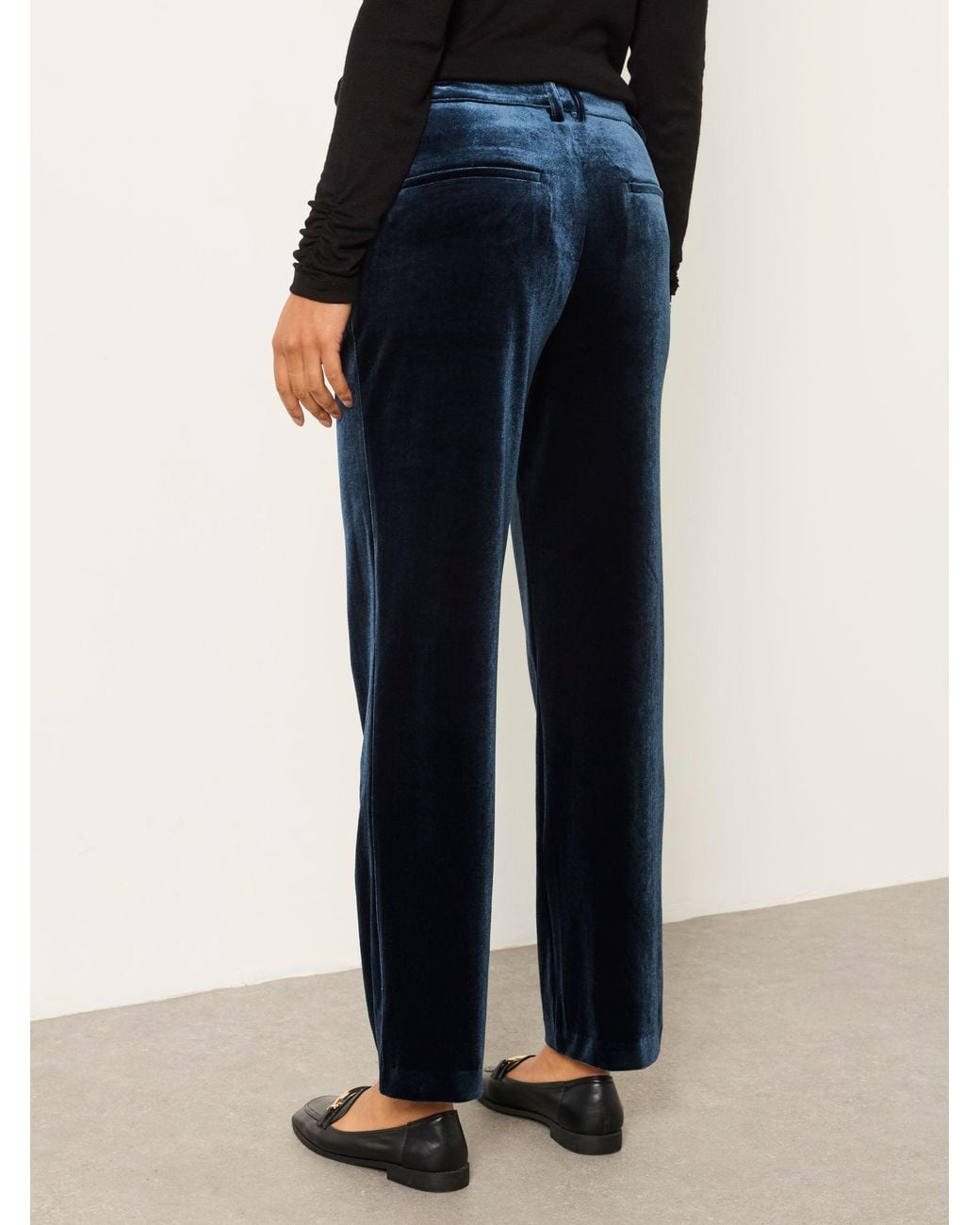 FatFace Blue Tilly Petite Tapered Velvet Trousers