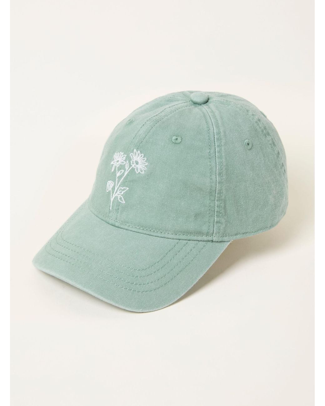 FatFace Green Fatface Embroidered Daisy Cap