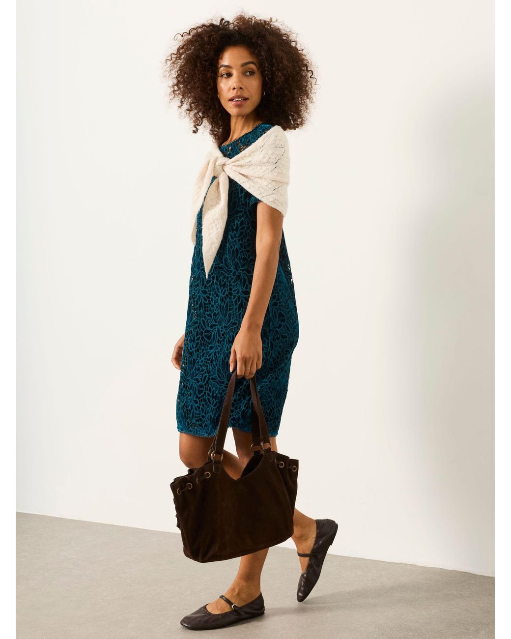 FatFace Blue Simone Petite Lace Dress