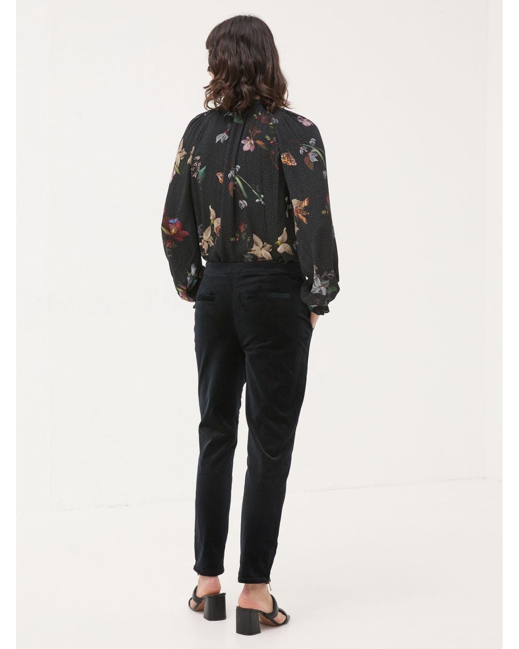 FatFace Black Isobel Velvet Trousers