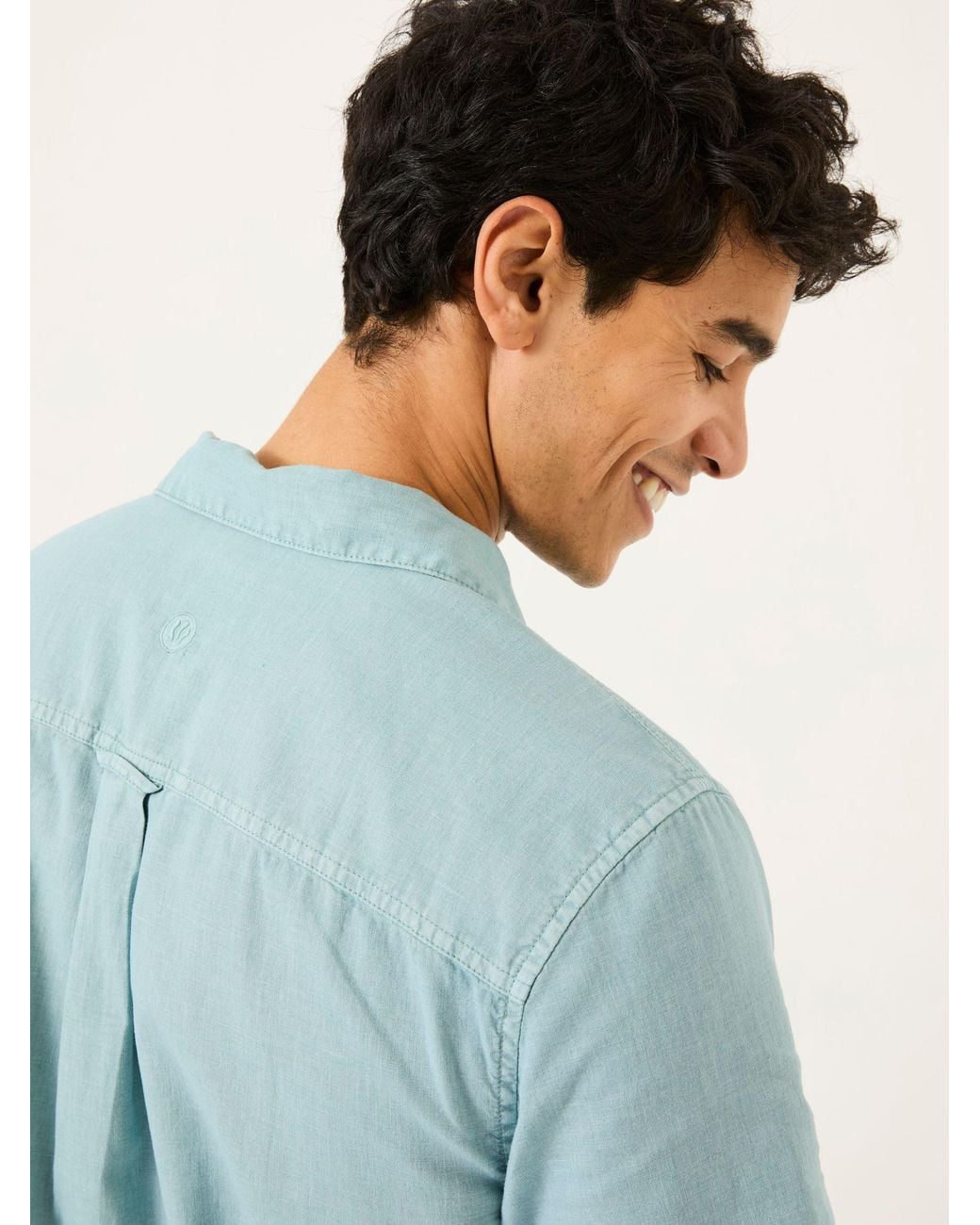 FatFace Blue Bugle Linen Cotton Shirt for men